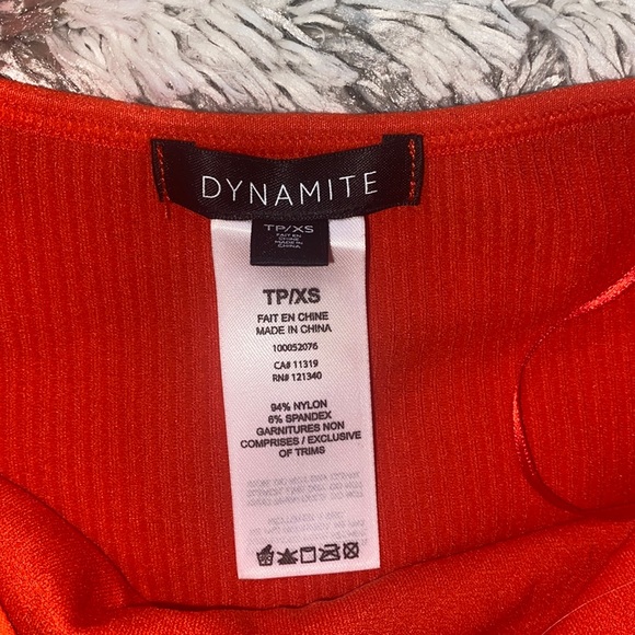 Orange ribbed off the shoulder crop top. Size XS. - Picture 2 of 3